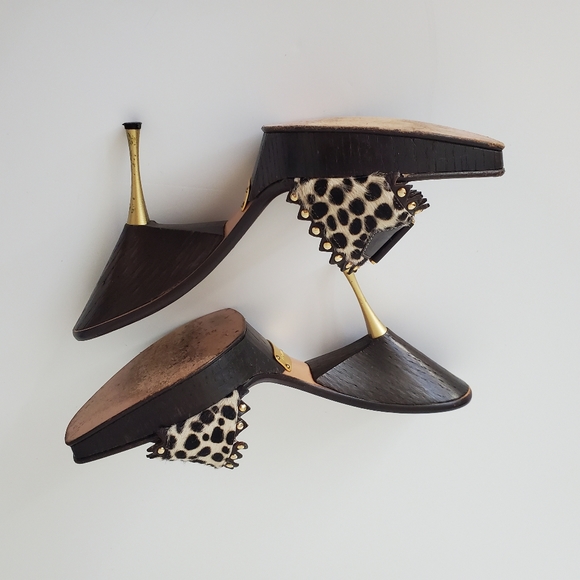 Womens  BRUNOMAGLI  Hand Made In Italy  Calf Hair Slide Size 8.5 - Picture 16 of 16